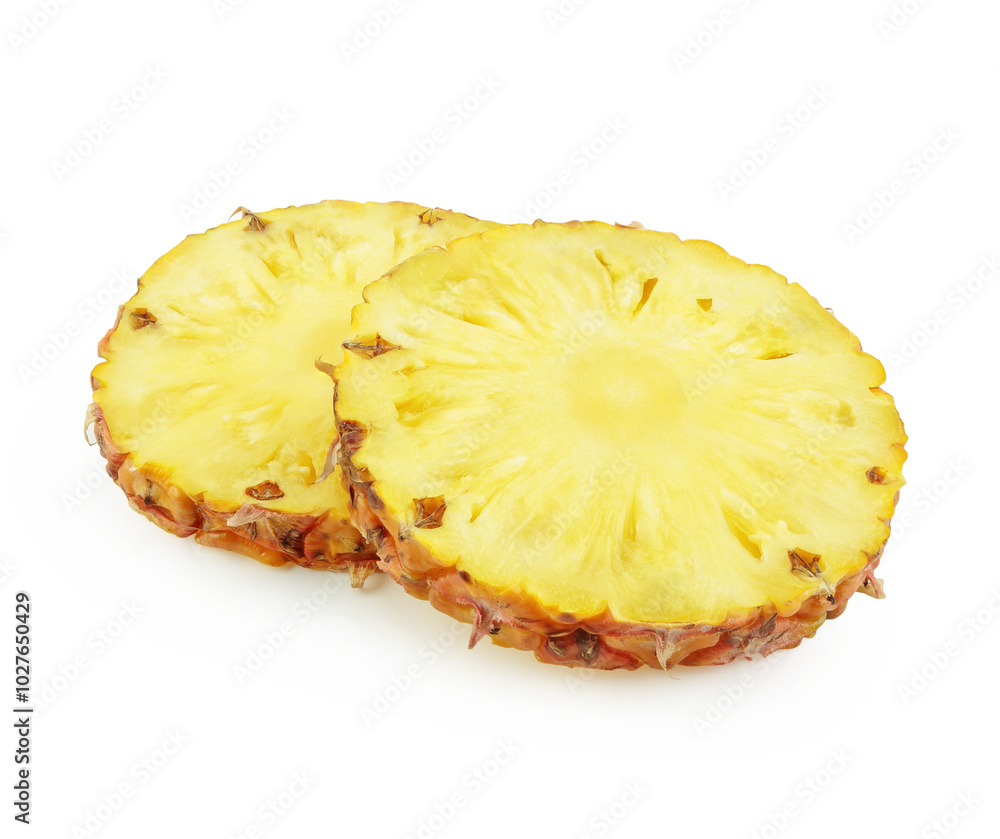 pineapple slices isolated on white background with Clipping Path. pineapple slices isolated on white background with Clipping Path.