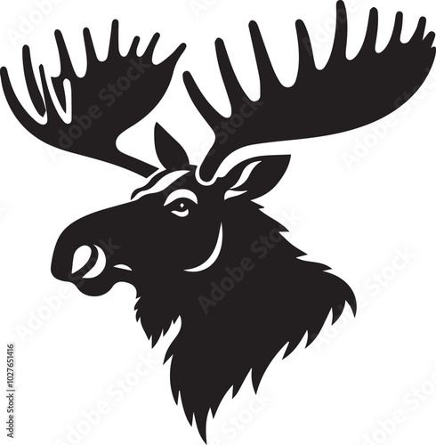 moose head silhouette vector