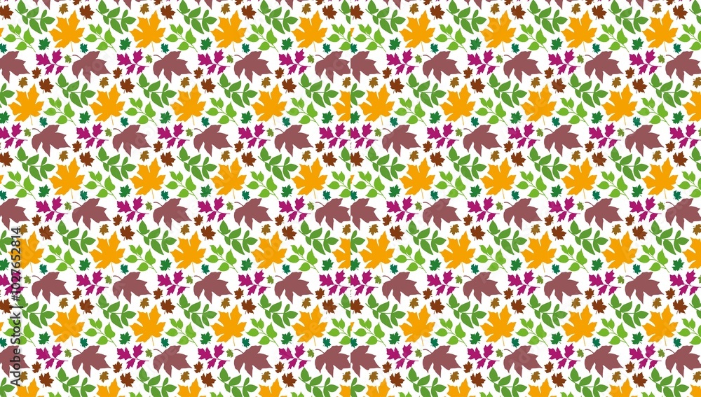Autumn Leaves Fall Season Seamless Pattern Autumn Leaves Fall Season Seamless Pattern