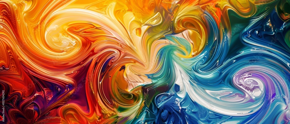 Colorful Abstract Swirls of Paint and Light Colorful Abstract Swirls of Paint and Light