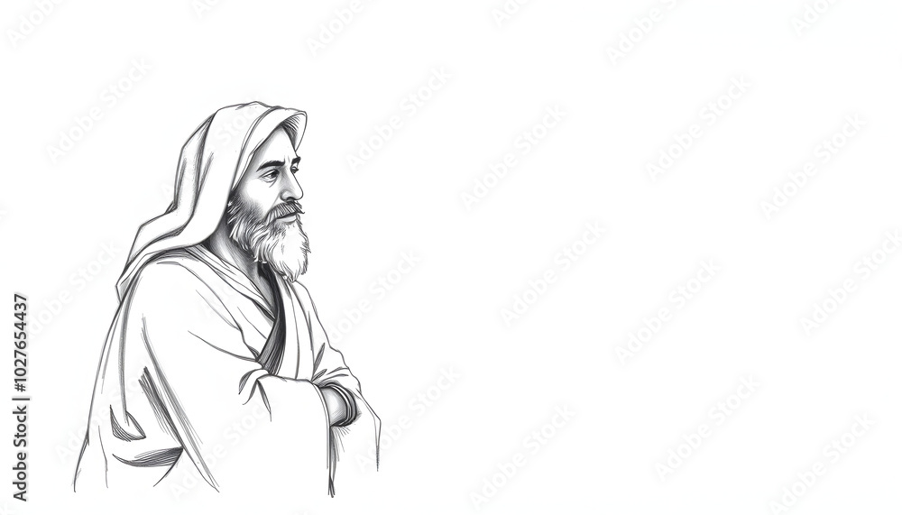 Pencil drawing. Job's wife complains about God isolated with white highlights, png Pencil drawing. Job's wife complains about God isolated with white highlights, png