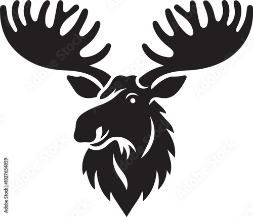 moose head silhouette vector