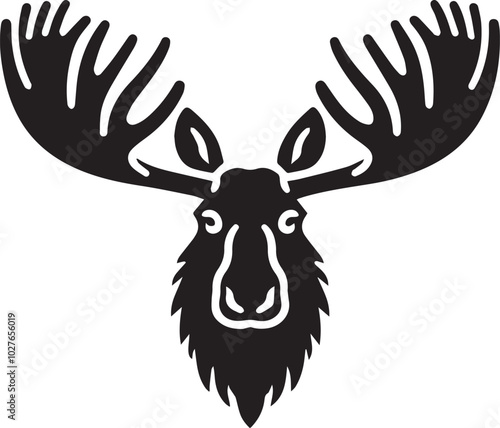 moose head silhouette vector photo