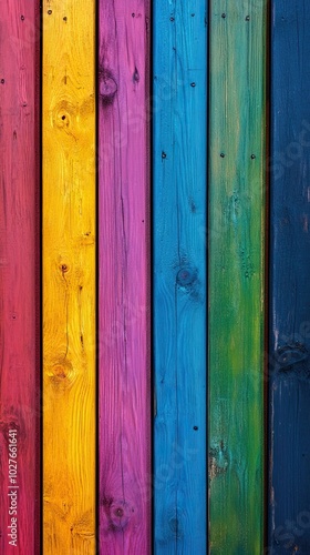 Rainbow-colored wooden planks, simple and minimalistic. Background, wallpaper, banner