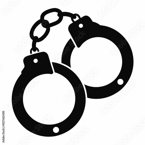 Handcuff Silhouette Vector Illustration Design