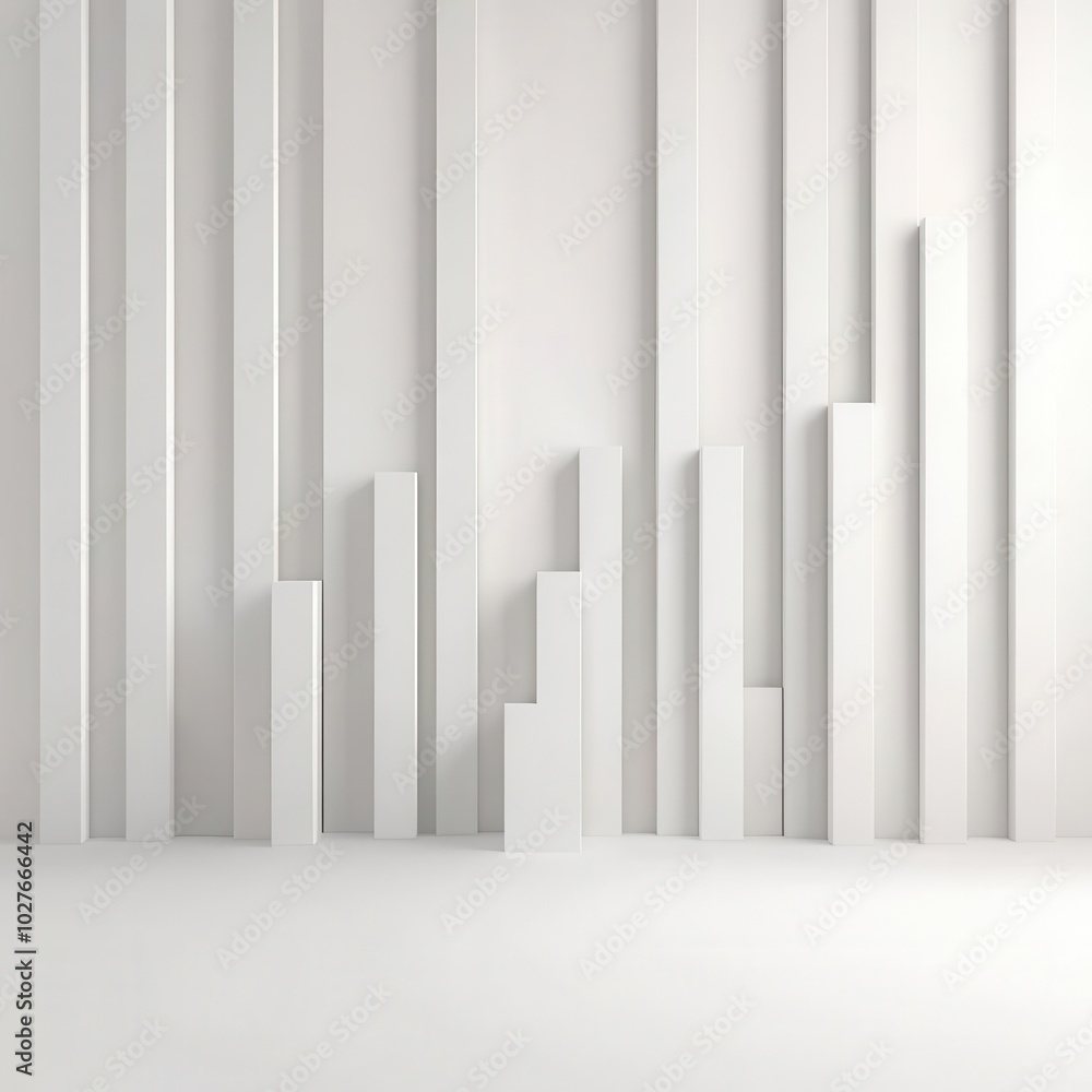 Abstract 3D bars breaking through a white surface, symbolizing business progress and growth, Breakthrough bar chart, Business success Abstract 3D bars breaking through a white surface, symbolizing business progress and growth, Breakthrough bar chart, Business success