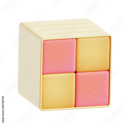 PNG 3D battenberg cake illustration isolated on a white background photo