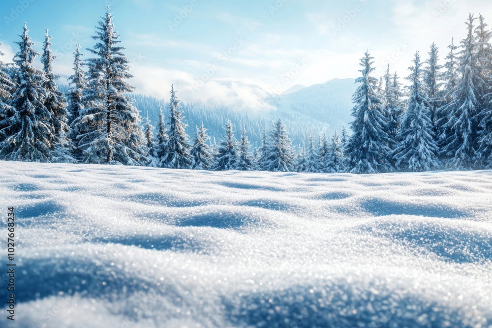 Snowy winter season background in nature Snowy winter season background in nature