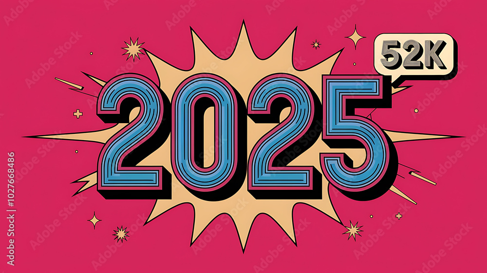 Blue and Yellow 2025 New Year Retro Comic Style Graphic Design
Blue and Yellow 2025 New Year Retro Comic Style Graphic Design