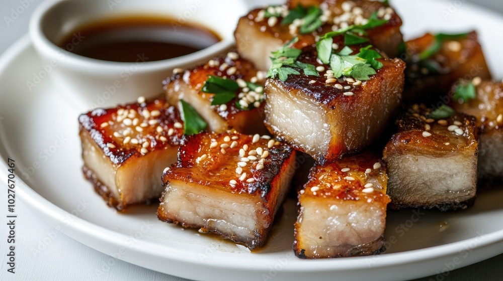 Crispy Pork Belly with Sesame and Herbs Crispy Pork Belly with Sesame and Herbs