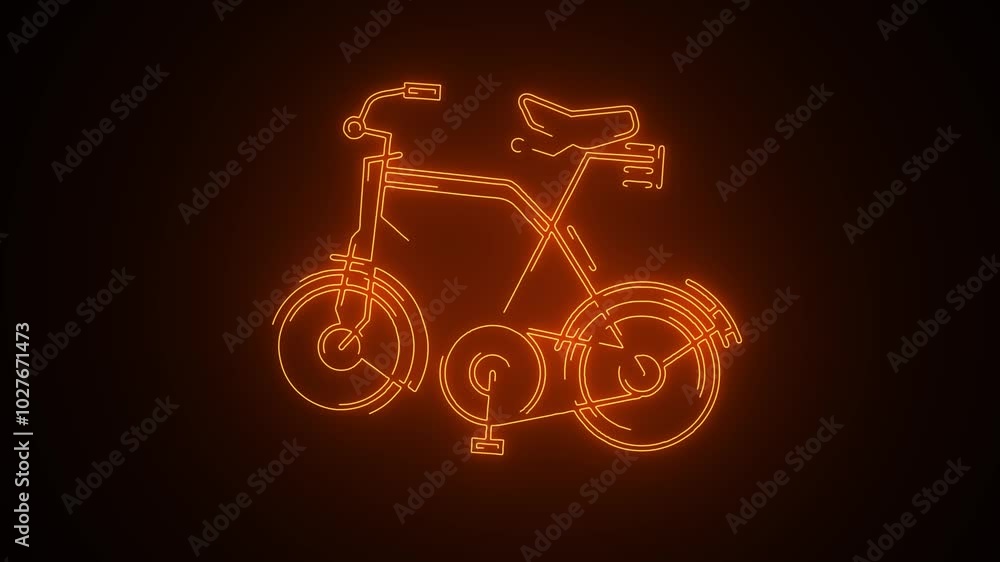 neon bicycle icon animation. bike public transportation sign. neon bicycle icon animation. bike public transportation sign.