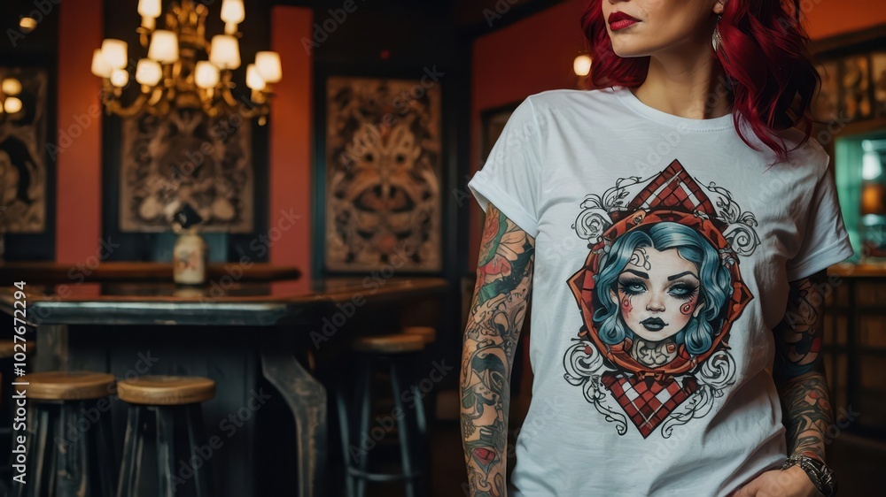 Fototapeta premium tattoo girl