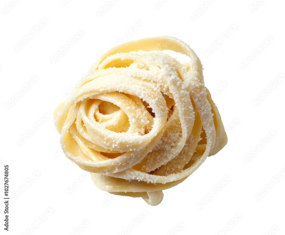 Delicate pasta shaped like a rose, dusted with flour, isolated on transparent background. Delicate pasta shaped like a rose, dusted with flour, isolated on transparent background.