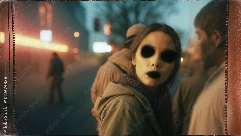 Vivid cinematic photograph capturing the unsettling concept of stalking in a surreal environment Vivid cinematic photograph capturing the unsettling concept of stalking in a surreal environment