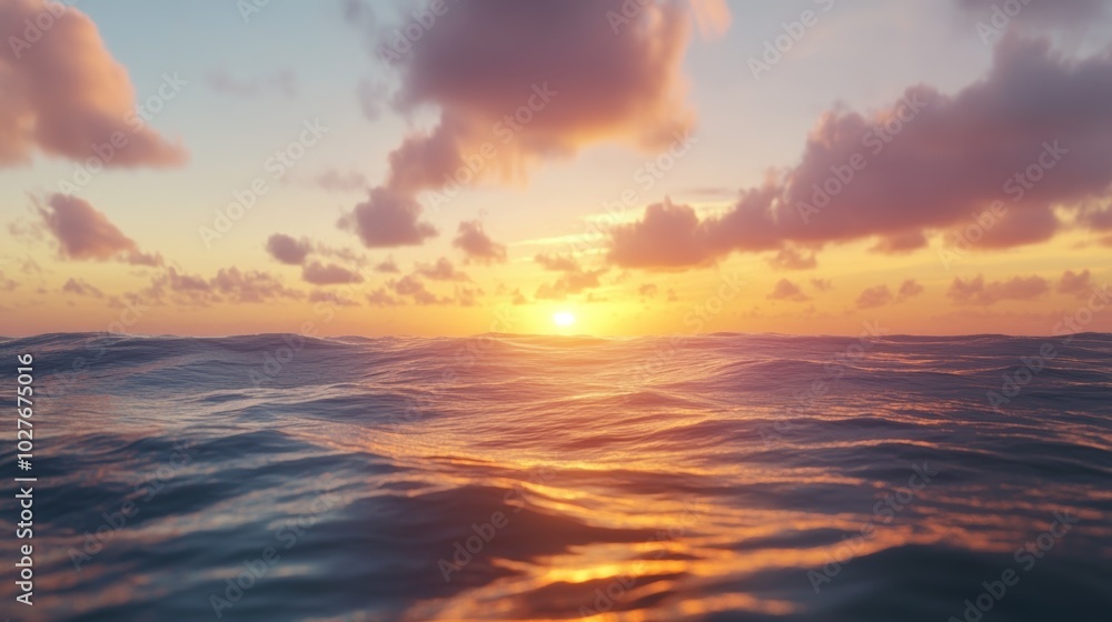 sunset over the calm sea with some clouds sunset over the calm sea with some clouds