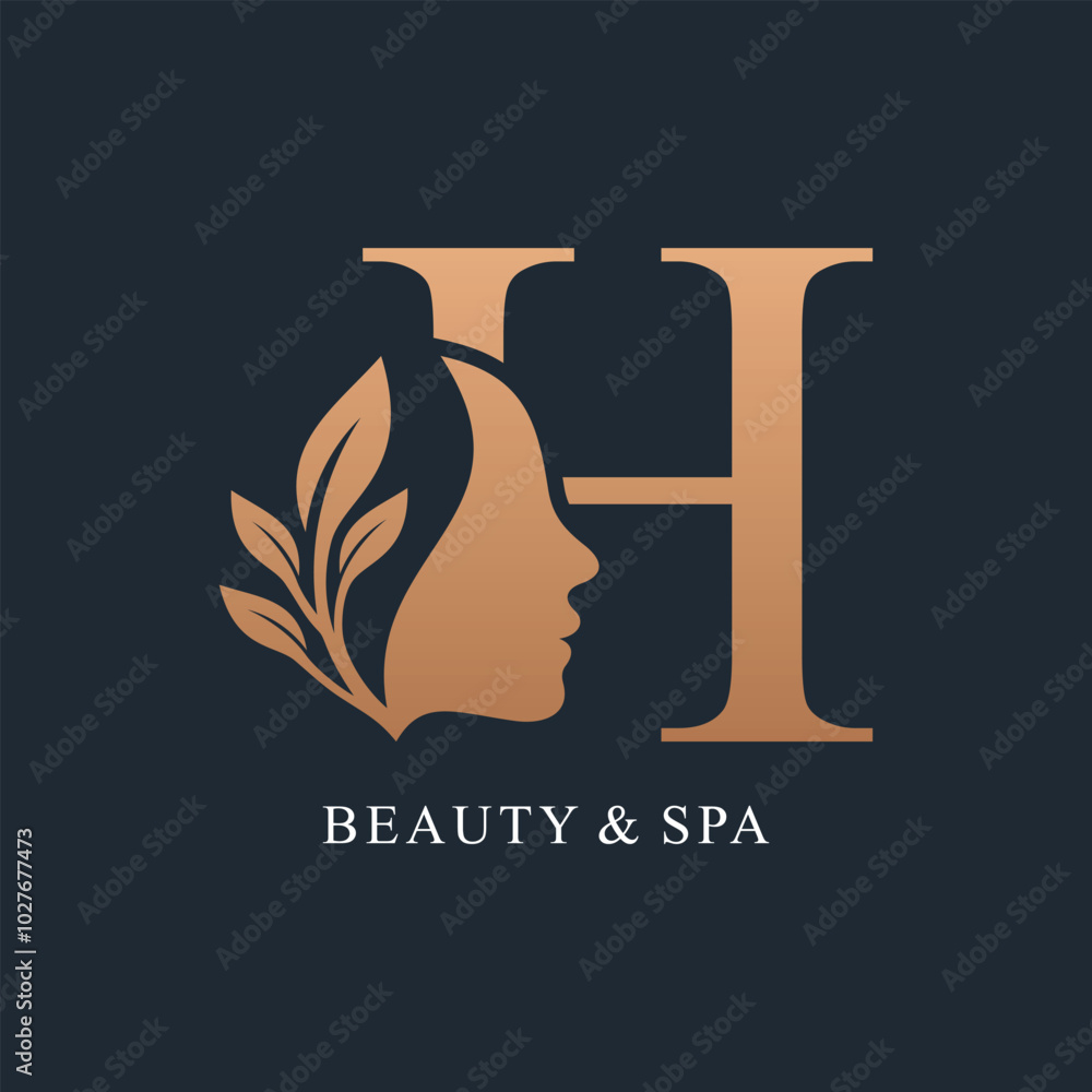 Letter H with beauty logo design unique concept Premium Vector Letter H with beauty logo design unique concept Premium Vector