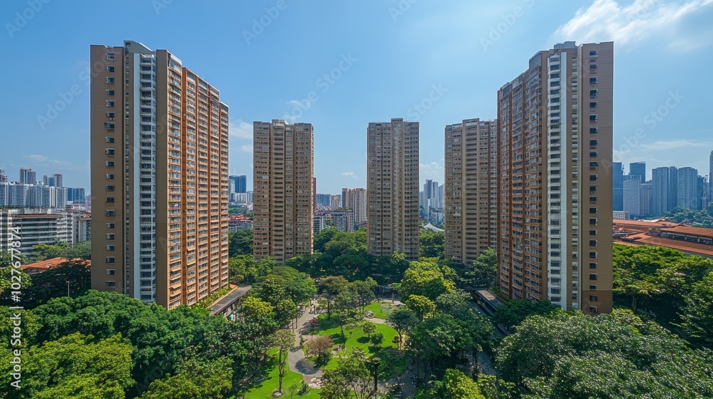 Aerial View of City Park Surrounded by Buildings Aerial View of City Park Surrounded by Buildings