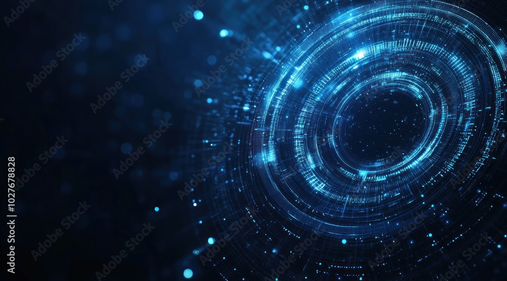 Fototapeta premium Abstract Futuristic Background with Blue Circles