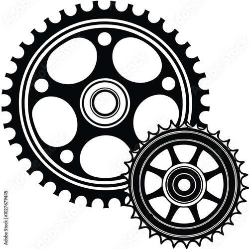 Gear Motorbike Vector Icon Outline Motorcycle Stock Vector silhouette.