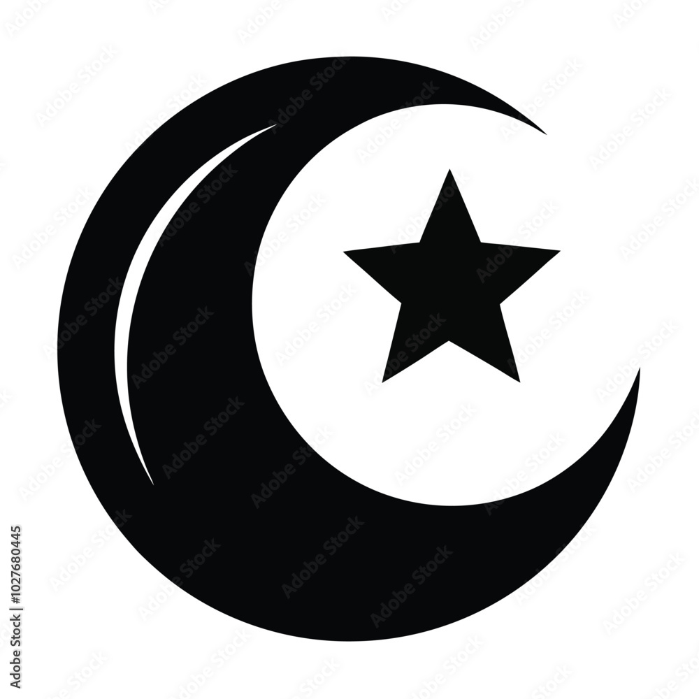 Moon star on black Moon star on black