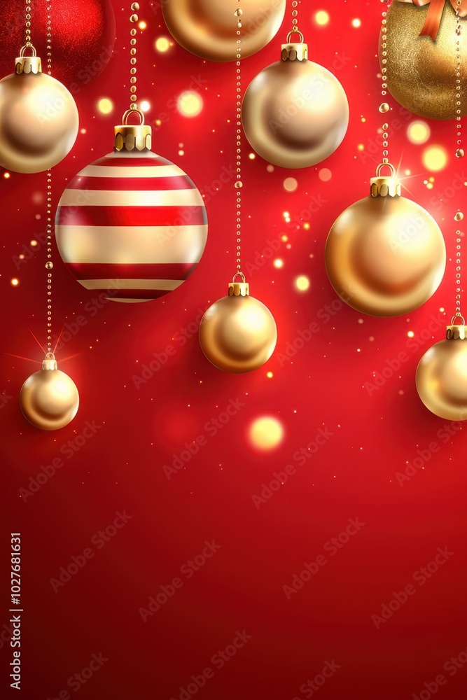 christmas background with gold and red balls christmas background with gold and red balls