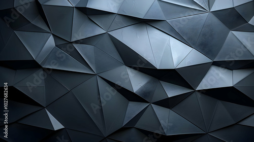 Abstract 3D Black Polygonal Background
