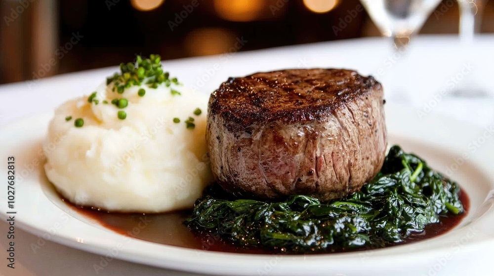 Succulent Grilled Steak with Creamy Mashed Potatoes Succulent Grilled Steak with Creamy Mashed Potatoes