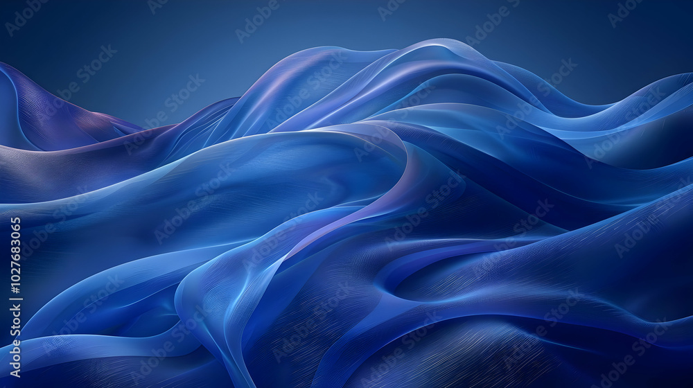 Abstract Blue 3D Waves Background Abstract Blue 3D Waves Background