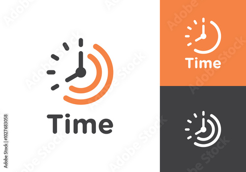 simple abstract time logo design template