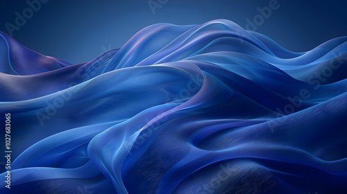 Abstract Blue 3D Waves Background