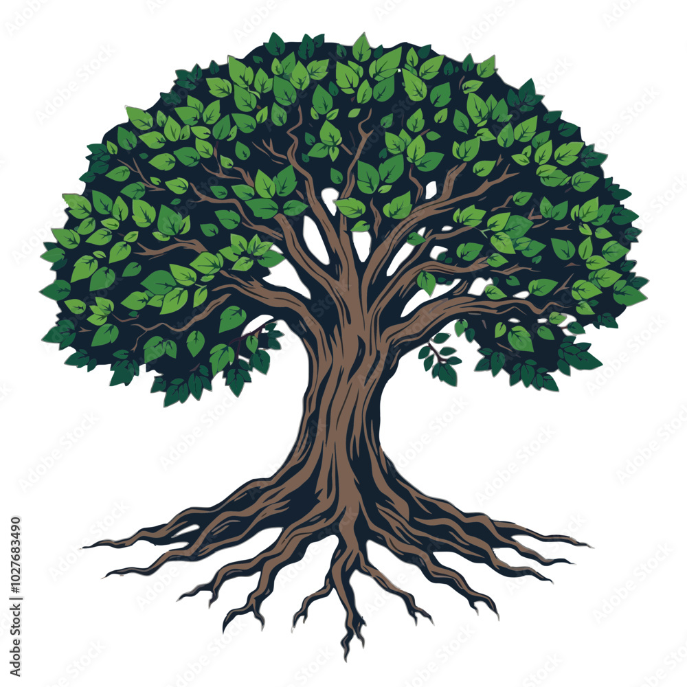 Naklejka premium Hand drawn Illustration of Tree with Roots