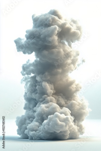 Textured white sculpture resembling coral placed on a plain background in sof...