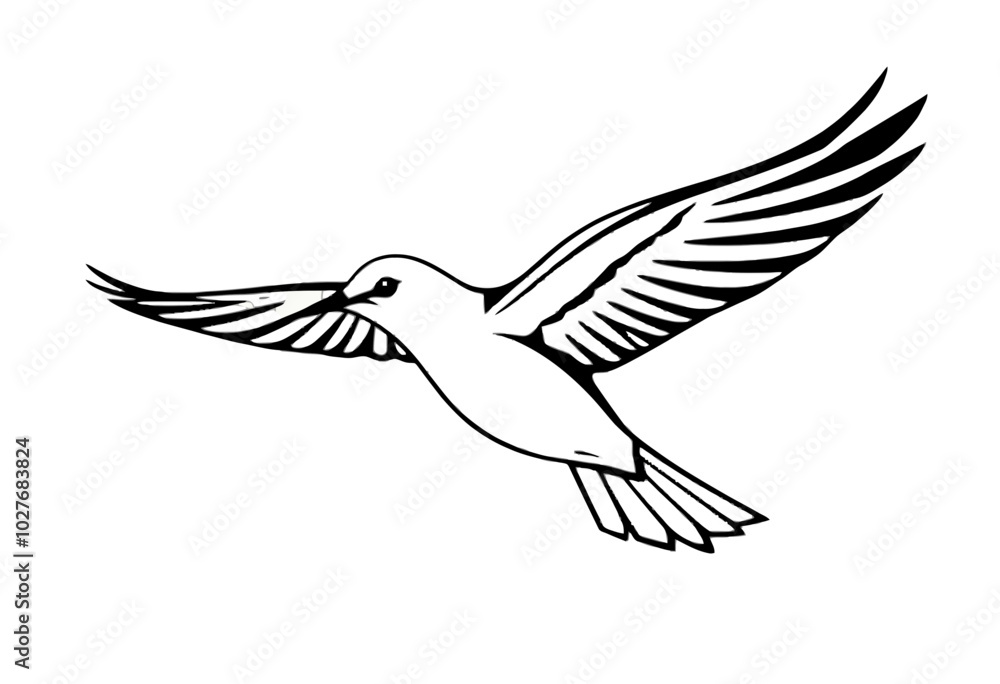 Obraz premium Flying Bird Sketch