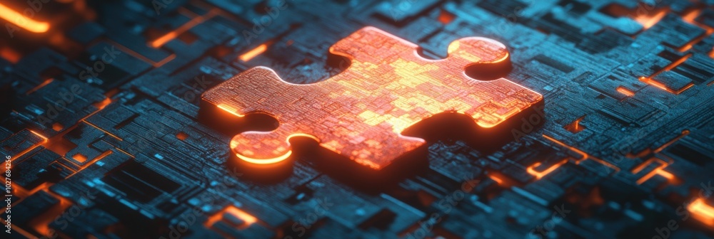 Illuminated puzzle piece linking to a web of educational icons, symbolizing connectivity in learning and knowledge sharing Illuminated puzzle piece linking to a web of educational icons, symbolizing connectivity in learning and knowledge sharing