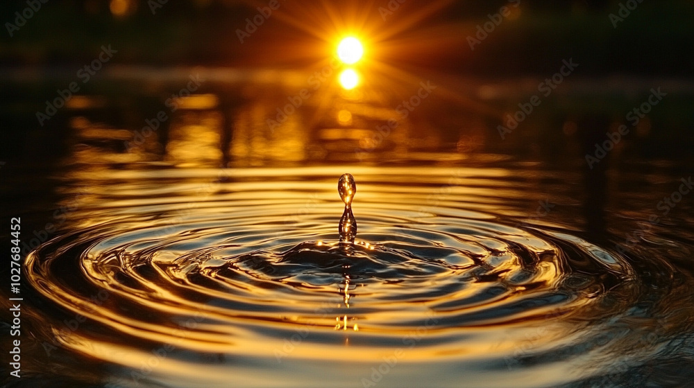 Golden sunlight dances on the surface of rippling water, creating a mesmerizing play of light and reflections, symbolizing warmth, tranquility, and the beauty of nature's artistry Golden sunlight dances on the surface of rippling water, creating a mesmerizing play of light and reflections, symbolizing warmth, tranquility, and the beauty of nature's artistry