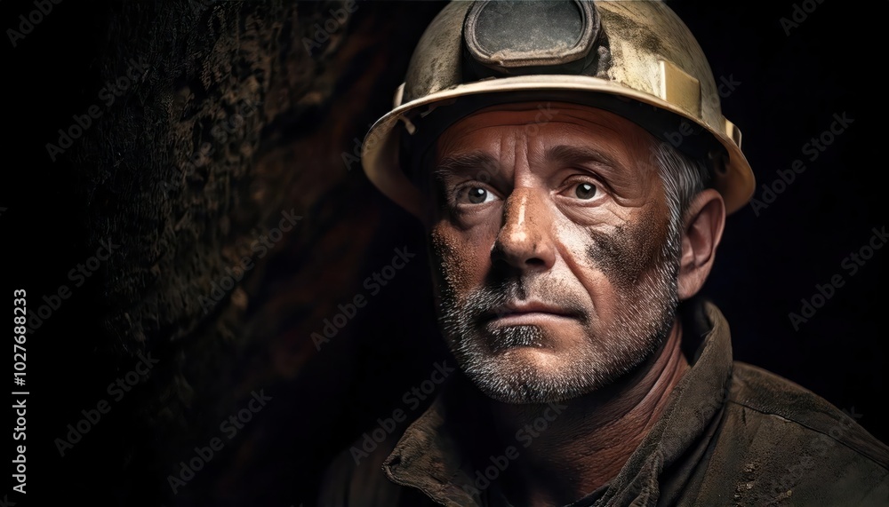 A coal miner emerging from a dark shaft, face covered in soot, exhausted but determined, A coal miner emerging from a dark shaft, face covered in soot, exhausted but determined,