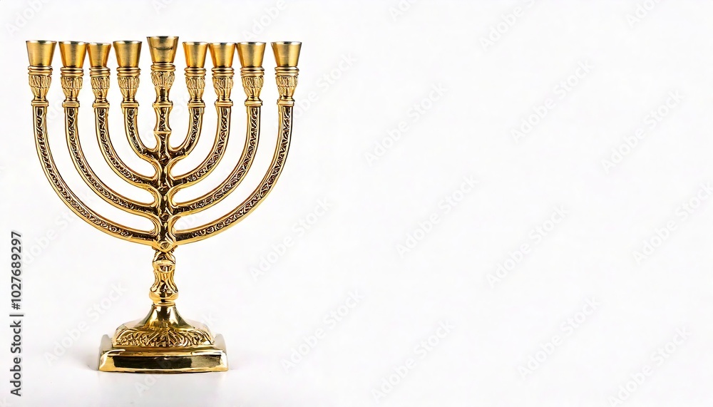 Menorah is a has nine candles. eight candles in a row, and one helper candle, known as a shammash, and represents Jewish people and Judaism in both the Land of Israel and the Diaspora. On white Menorah is a has nine candles. eight candles in a row, and one helper candle, known as a shammash, and represents Jewish people and Judaism in both the Land of Israel and the Diaspora. On white