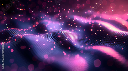 Abstract 3D Background with Pink and Purple Lights