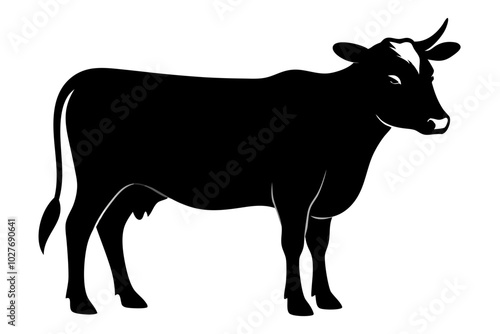 Cow Silhouette vector | vector silhouette illustration on white background