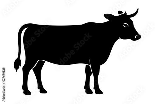 Cow Silhouette vector | vector silhouette illustration on white background