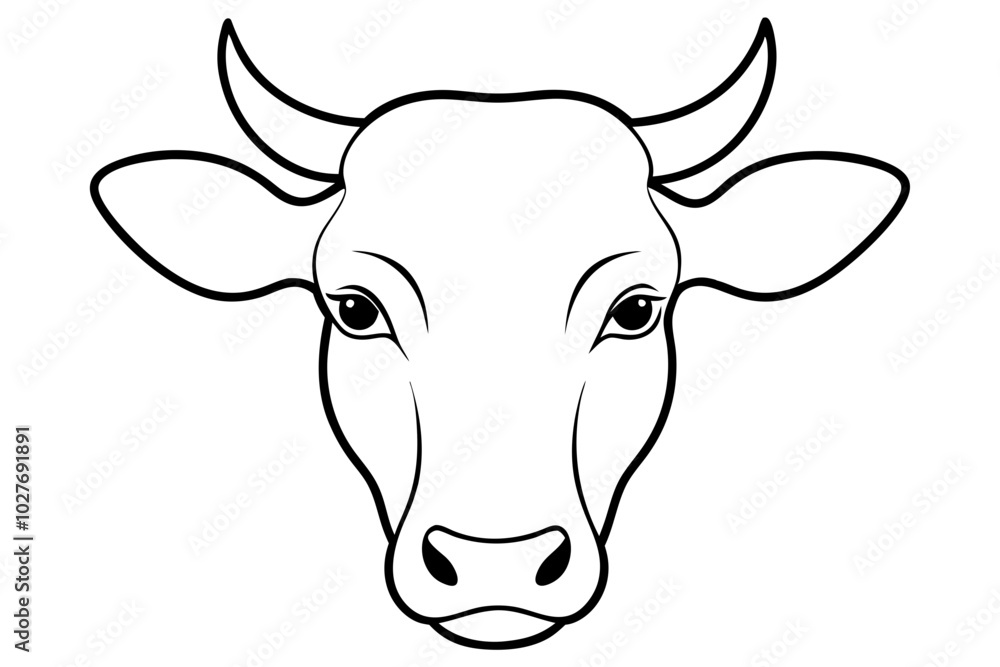 cow head silhouette vector illustration cow head silhouette vector illustration