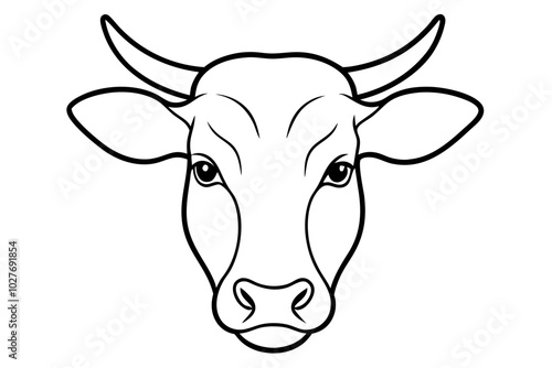 cow head silhouette vector illustration