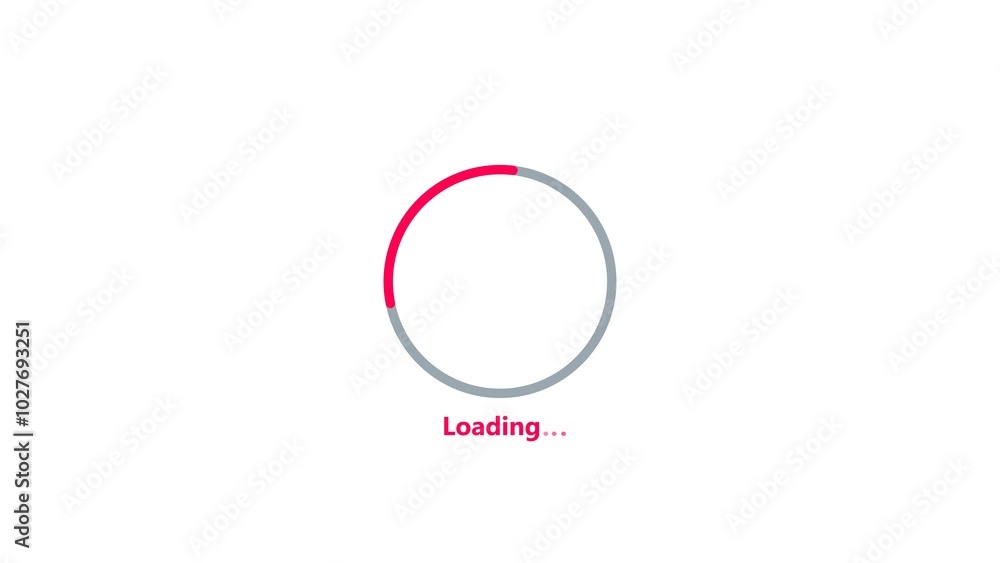 Abstract loading Icon magenta red color 4k illustration. Loading Transfer Download 0-100% on white background. Abstract loading Icon magenta red color 4k illustration. Loading Transfer Download 0-100% on white background.