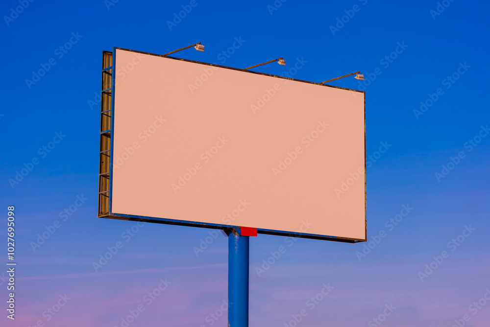 billboard along the highway on a winter snow day. Background for design and advertising. billboard along the highway on a winter snow day. Background for design and advertising.