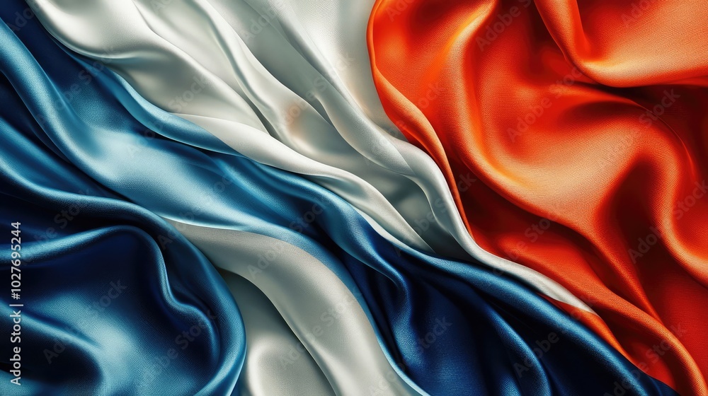Elegant flag design for a global event, represented with flowing silk texture Elegant flag design for a global event, represented with flowing silk texture