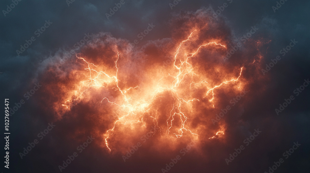 chaotic lightning striking dark clouds, symbolizing turmoil and the power of nature, evoking feelings of intensity, fear, and awe in an atmospheric landscape chaotic lightning striking dark clouds, symbolizing turmoil and the power of nature, evoking feelings of intensity, fear, and awe in an atmospheric landscape