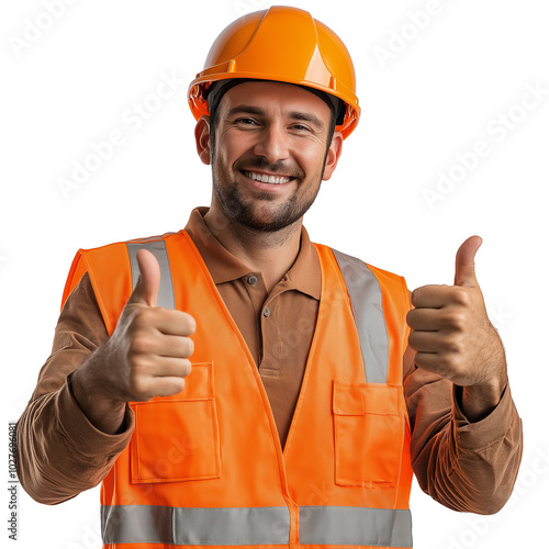 worker showing thumbs up