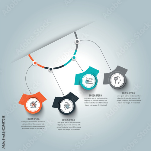 Presentation of business infographic template with 4 step