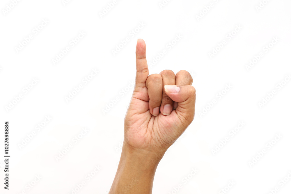 Letter I Hand sign language alphabet in Bisindo. Bisindo is a sign language that developed naturally in Indonesia. Letter I Hand sign language alphabet in Bisindo. Bisindo is a sign language that developed naturally in Indonesia.