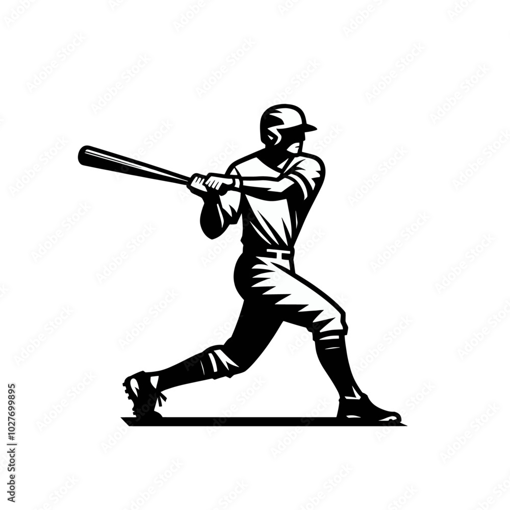 Baseball player isolated vector illustration. Modern style mascot. Baseball player isolated vector illustration. Modern style mascot.